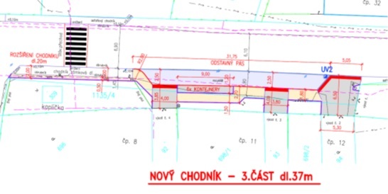 NÁZEV PROJEKTU:  Chodník podél sil. III/1149 v obci Felbabka  III. etapa